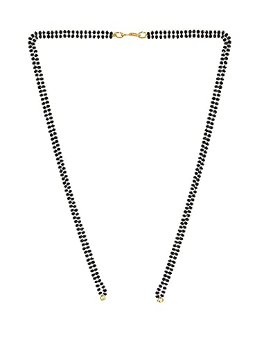 Fashion Accessories Black Micro High Gold Plated Bead Mangalsutra Double Chain Without Pendant for Women (18 Inch) (B09G1Z7H7N) Amazon Price History, Amazon Price Tracker