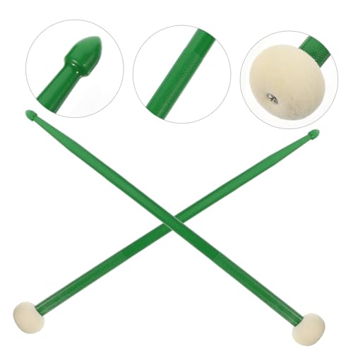 Baquetas profesionales de doble punta de fieltro y nylon verde oscuro miniatura 4