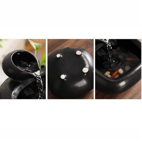 Fontaine à eau de table en céramique de bureau avec circulation d'eau decorative - 4