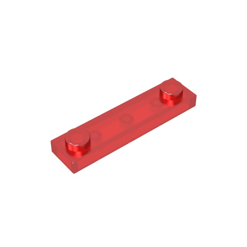 XYEIUGO 92593 Foundation Plate Special 1x4 with 2 Studs, Trans Red, 50 PCS
