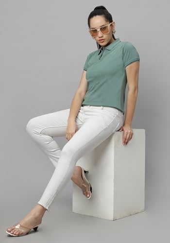 Image of Wear Your Opinion Womens Premium Pique Polo Collar Neck T-Shirt Womens Premium Pique Polo Collar Neck T-Shirt (Design: Tipped Polo)