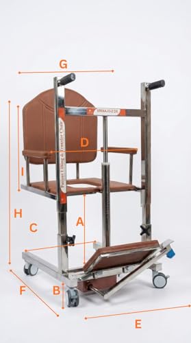 Image of VIRAAJO -2 Patient Lifting and Shifting Chair (Hydraulic) Bed ridden patient Disabled person weight capacity 100 kg