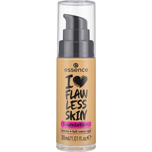 essence I LOVE FLAWLESS SKIN foundation, Nr. 40, Nude, langanhaltend, mattierend, sofortiges Ergebnis, matt, vegan, ölfrei, UVA- und UVB-Filter + SPF 20, ohne Parfüm, 1er Pack (30ml)