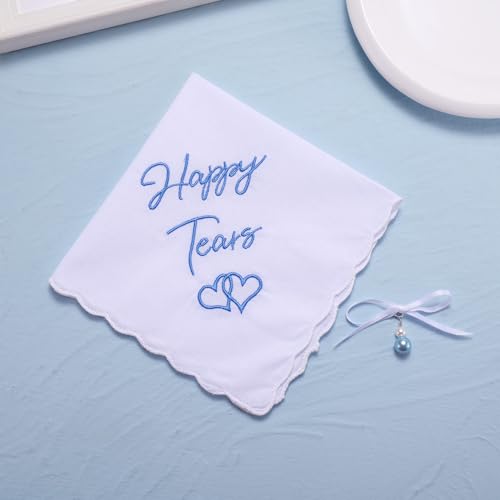 Image of MIXJOY Something Blue Gift for Bride, Wedding Day Bridal Blue Pearl Angel Wings Bouquet Garter Charm for Bride to Be