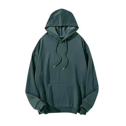 Mens Hoodies Big and Tall Long Sleeve Hooded Sweatshirt Casual Solid Color Pullover Tops 2025 Trendy Fashion Clothes