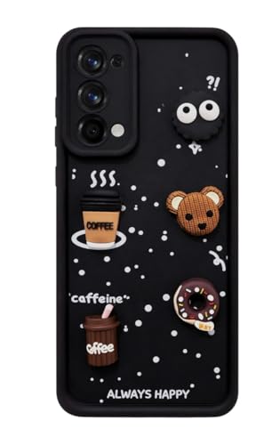 Image of Bintage Cute Fun Taddy| 3D Ball Bear| Donut| Coffee Rubber Case Full Body & Camera Protection Back Cover Compatible for Mi Redmi 7 - Black