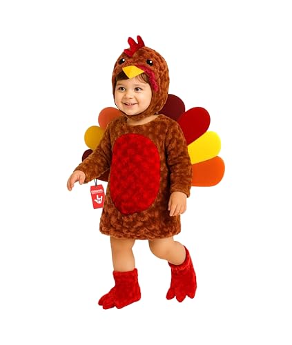 Disfraz de pavo para bebés 4-6 años unisex miniatura 1