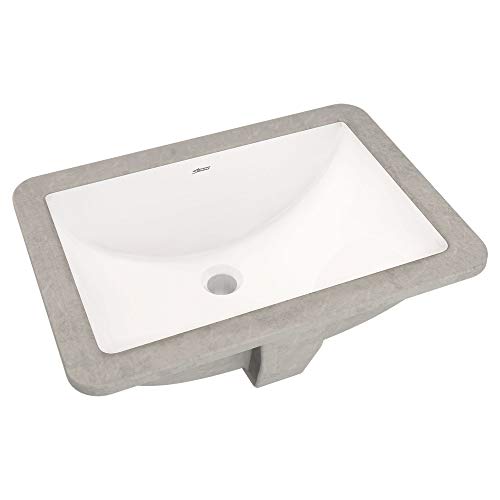 American Standard 0614000.020 Studio Ceramic Undermount Rectangular Bathroom Sink, 18'' L X 12'' W X 16.43'' H, White #TOP1