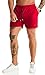 Ouber Men's Light Athletic Short Workout Quick Dry Shorts for Running Swimming Gym Training Shorts Red,L