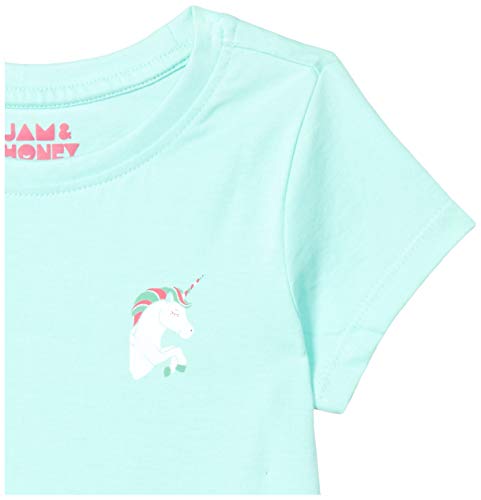 Image of Amazon Brand - Jam & Honey Girls 100% Cotton Printed Half Sleeves Regular Fit T-Shirt (Pack of 2)