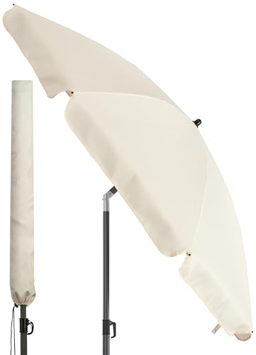 4smile Sonnenschirm Balkon Ø 180cm, Beige - Sonnenschirm Strand mit Hülle - Balkonschirm mit...