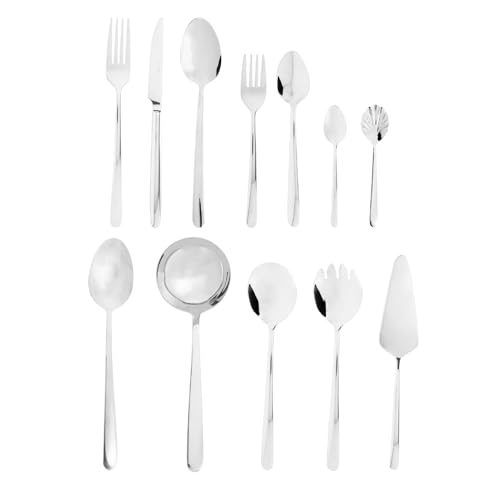 WOLFF Faqueiro de Aço Inox Viena 54 Peças Com Caixa Litografada - Jogos de Talheres - Mesa Posta - Utensílios de Cozinha, Enxoval, Casamento, Decoração