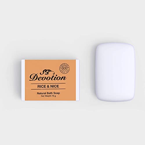 Image of Devotion Rice & Nice Natural Bath Soap - Pack of 6 | 75g Each | Moisturizing, Natural Ingredients for Soft Skin