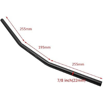 7/8 Universal Handlebar 22mm Black Flat Type Drag Bars Fit for Honda Kawasaki Yama-ha Suzuki Harley Chopper Bobber Cafe Racer