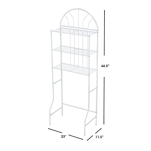 Home Basics Ss10058 Bathroom Storage Space Saver Shelf, White #TOP2