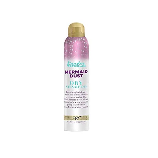 OGX Kandee Johnson Collection Mermaid Dust Dry Shampoo for Oily Hair, Absorbs Dirt & Oil to Revitalize Hair & Features Kandee's Signature Semi-Sweet Floral Scent, 5 oz