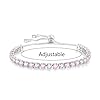 Mieoyue S925 Silver Bracelet for Women Adjustable Slider Crystal Tennis Bracelet Birthstone Jewellery Birthday Gifts (October) #1