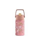 Sigg - Edelstahl Trinkflasche Kinder - Shield FLIP Deer - Für Kohlensäurehaltige Getränke Geeignet - Auslaufsicher - Federleicht - BPA-frei - Sport & Schule - Rosa mir Rehen - 0.5L