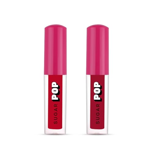 SUGAR POP Lip Essentials – Matte Lipcolour 01 Chilli & Matte Lipcolour 11 Ruby – 1.6 ml x 2 – Set of 2