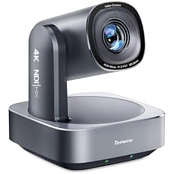 Tenveo 4K NDI PTZ Camera, 20X Optical + 8X Digital Zoom, AI Auto Tracking & Gesture Control, USB3.0/HDMI/LAN PoE for Church Worship Live Streaming Studio Broadcasts Events Video Conference