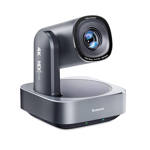 Tenveo 4K NDI PTZ Camera, AI Humanoid & Face Auto-Tracking, 20X Optical + 8X Digital Zoom, USB3.0/HDMI/LAN PoE IP Live Streaming for Church Worship Broadcast Events Video Conference YouTube OBS