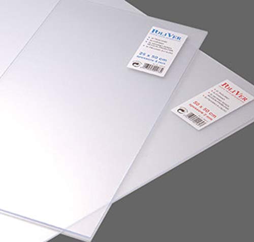 5 PZ di VETRO SINTETICO TRASP.POLIVER 200X100X2,5