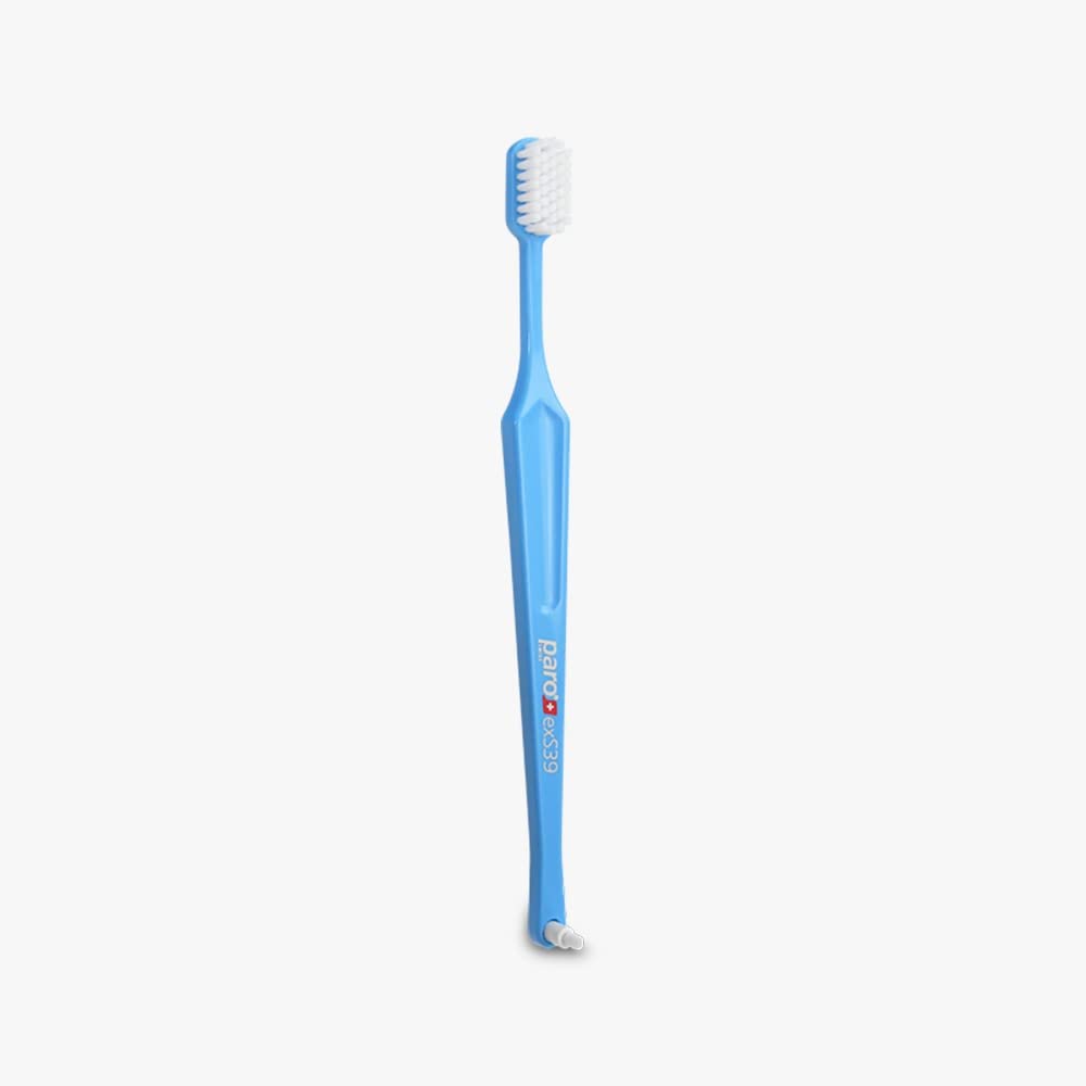Paro exS39 Cepillo de dientes extra sensible con cepillo interespacial F | Características duales | cerdas ultra suaves | Unisex | (paquete de 6)