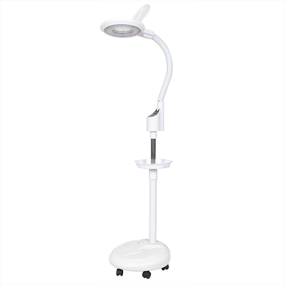 16 x foldable beauty magnifying lamp on support, cold light, aesthetic workshop floor lamp magnification with wheels and adjustable arms for beauty Salons