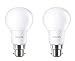 Price comparison product image Philips CorePro B22 Bayonet Light Bulb, A Shape, Warm White, 6.5W LED 60 W Equivalent, 2 Pack