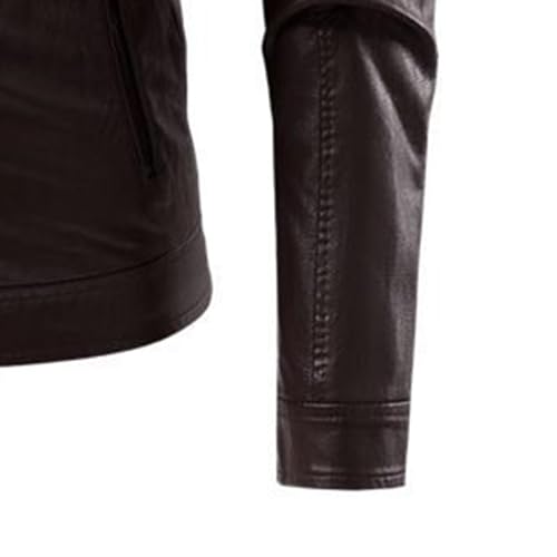 Chaqueta de cuero sintético para hombre estilo vintage miniatura 6
