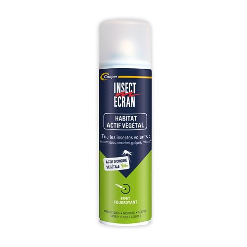 INSECT ECRAN - Spray Anti - Moustiques - Efficace sur les Moustiques, Mouches, Guêpes, Mites des Vêtements et Puces Adultes - Effet Foudroyant - Habitat - Aérosol - 150ml