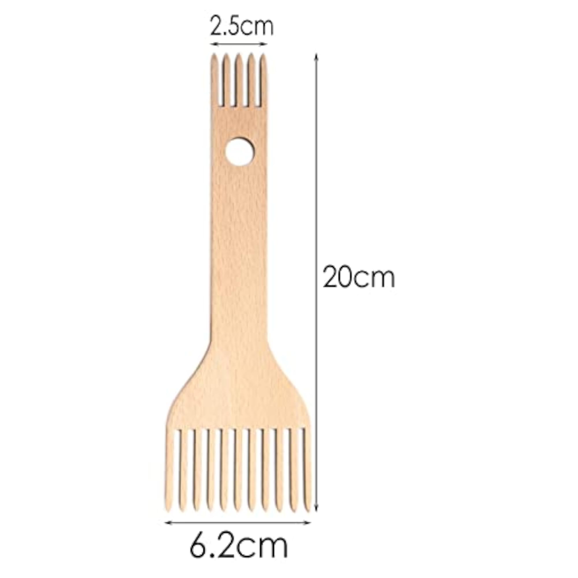 Wooden Weaving Loom Comb, Double-Ended Handcraft Tool
