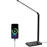 Electight LED Desk Lamp, 50 LEDs Touch Control Table Lamp, USB Port, 5 Light Modes & Memory FUNC, Dimmable Eye-Care Desk Light Study Light, 30/60 Min Auto-Off Timer for Reading, Office, Study