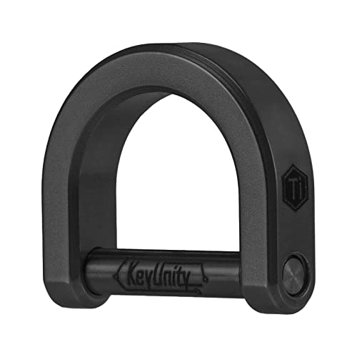 Image of KeyUnity KA17 Titanium D Ring Key Shackle, U Shape Key Ring Horseshoe Clasp for Car Fob, DIY Leather Key Organizer Keychain