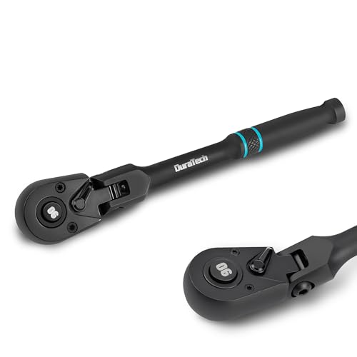 DURATECH 1/4-Inch Flex-Head Ratchet 90-Tooth Quick-Release Ratchet Wrench