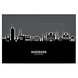 artboxONE Poster 60x40 cm Städte Augsburg Skyline Glow 