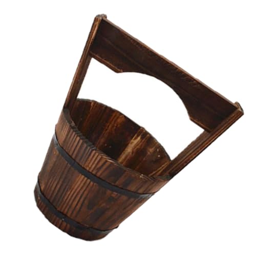 PACKOVE Maceta Colgante de Madera Marrón para Jardín Rústico, Jardinera para Cerca de Patio, Maceta de Exhibición para Suculentas y Plantas, Decoración Exterior para Balcón y Terraza