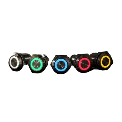 Bouton poussoir 16mm LED vert 5V interrupteur étanche autobloquant - 3