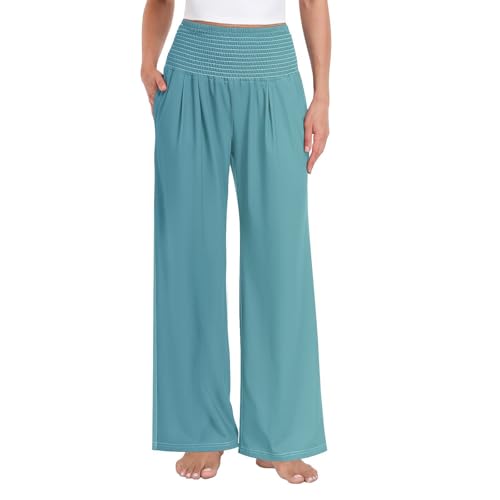 Pantalon palazzos extensible pour femme pour le yoga vêtement sport souple