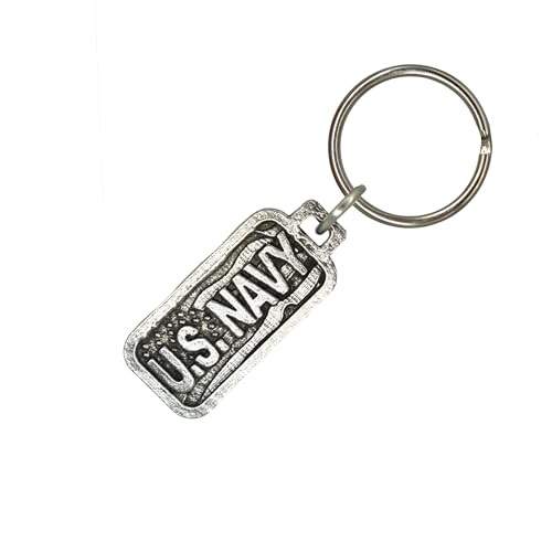 US Navy Keychain, A1006KC, 1 3/4”, Pewter, 100% Handmade in the USA, Patriotic, Military, Armed Service, Sailor, United States Navy, Metal, Keychain, Key Chain, Key Ring, Over 100 Keychain designs