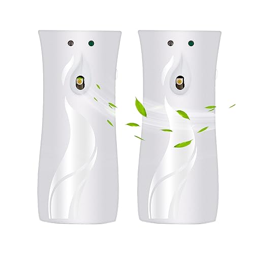 BINEDHEI (2-Pack) Automatic Fragrance Dispenser | Automatic Air Freshener Spray Dispenser | Wall Mounted or Standing Aerosol Sprayer for Hotel Office Living Room Bathroom Commercial Place (White)