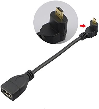 Seadream Angled Micro HDMI to HDMI Adapter Cable 6" 15CM 90 Degree Micro HDMI Down-Toward Male to HDMI Female Cable Adapter Connector (Down-Toward)