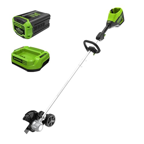 Greenworks 60V 8" Brushless Cordless Edger with 2.0Ah Battery & Charger – Tool-Free Depth Adjustment, Lightweight Lawn Edging Tool, 4-Year Warranty by Greenworks - Used condition - US$170.99