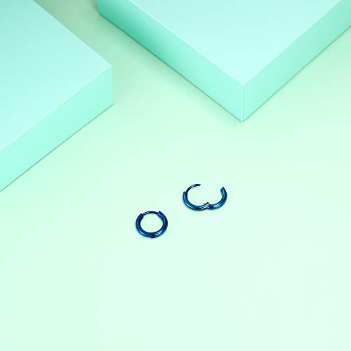 Image of 316L Surgical Stainless Steel Huggie Hoop Earrings 6mm 8mm 10mm 11mm 12mm 14mm Hypoallergenic Earrings Ring Cartilage Helix Lobes Hinge Sleep Earrings for Men Women