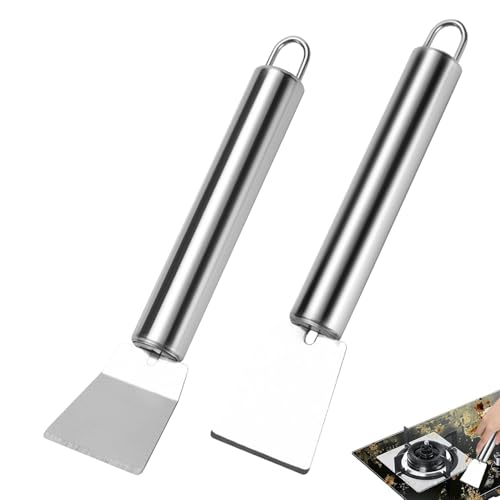Buerfu Pelle À Dégivrage Congélateur, Spatule De Nettoyage Domestique en Acier Inoxydable, Racloir Résistant Anti-Rouille Ustensiles De Cuisine pour Gril Barbecue Réfrigérateur Camping Extérieur