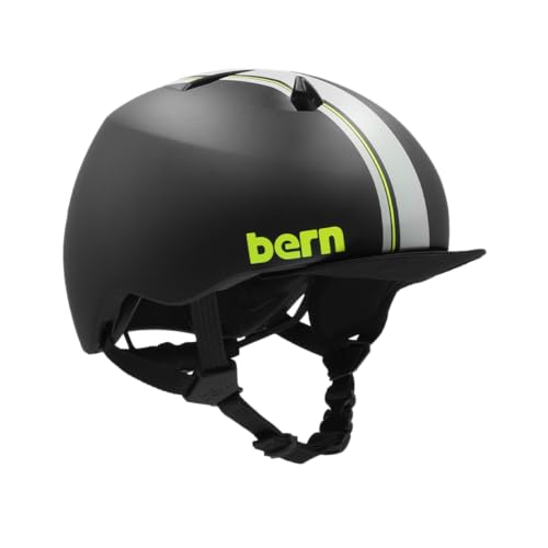 Bern Nino DVRT - Casco da corsa per ragazzi, colore: nero opaco, a righe, S/M (51,5 - 54,5 cm)