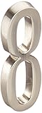Distinctions by Hillman 843288 4-Inch Die Cast Self-Adhesive House Address Plaque, Brushed Nickel, Number 8