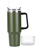 ONEUSTAR 40 oz Tumbler with Handle and Straw Insulated Tumbler with Lid Water Bottle Iced Coffee Cup