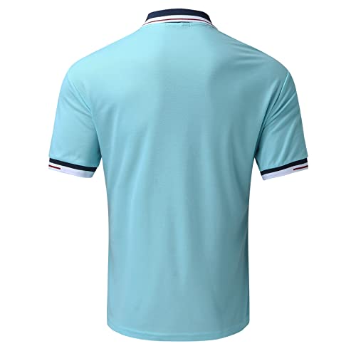 YHEGHT Camisa masculina casual com botão de soild blusa de gola virada para baixo manga curta top mo