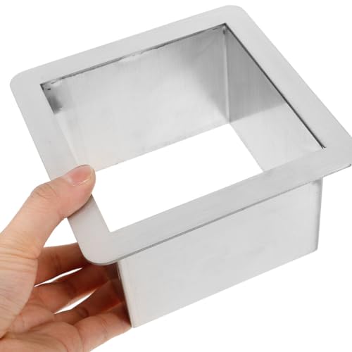 Image of Drop-in Trash Chute Grommet Square Stainless Steel Counter Built-in Waste Disposal for Kitchen Countertops Space-Saving Design Easy to .29X6.29X4.05In